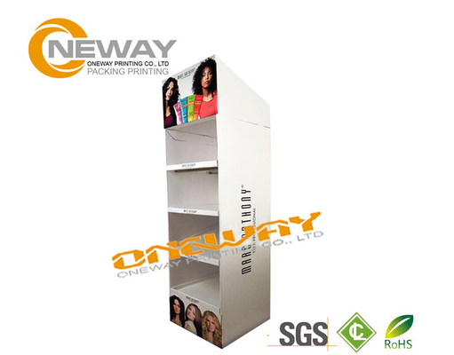Popular Custom Printed Corrugated Floor Displays CMYK Full Color Offset Printing